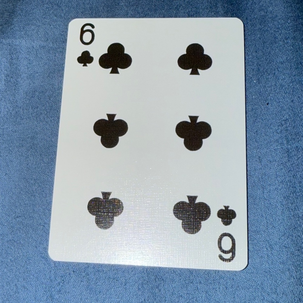 Coach Gold Trim Six of Clubs Playing Card